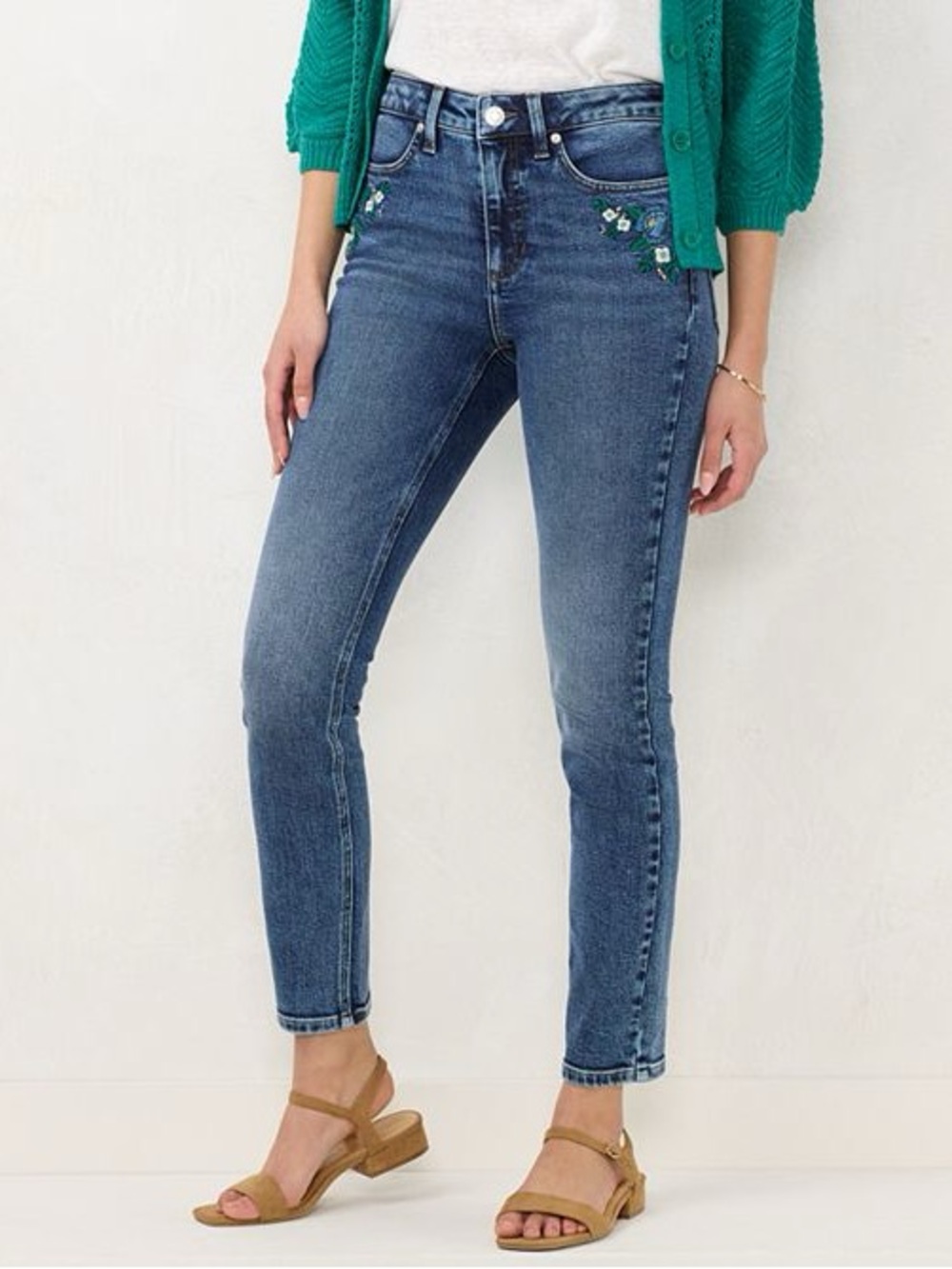 LC Lauren Conrad Embroidered Skinny Jeans Size 4